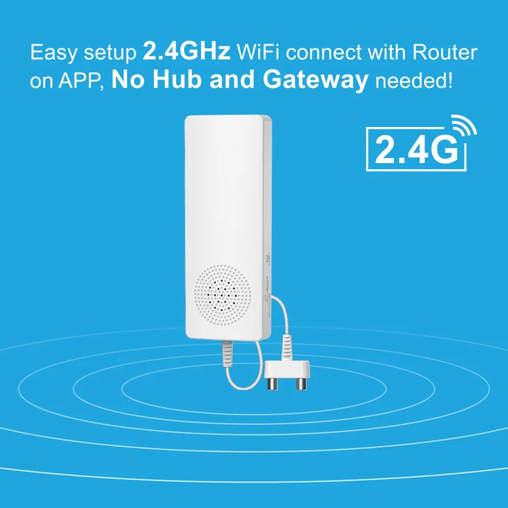 智能家居漏水报警器，型号 RL-WW01，图雅智能，支持 2.4GHz WiFi，灵敏度 5dB，无需集线器，自动化控制，推送通知 2