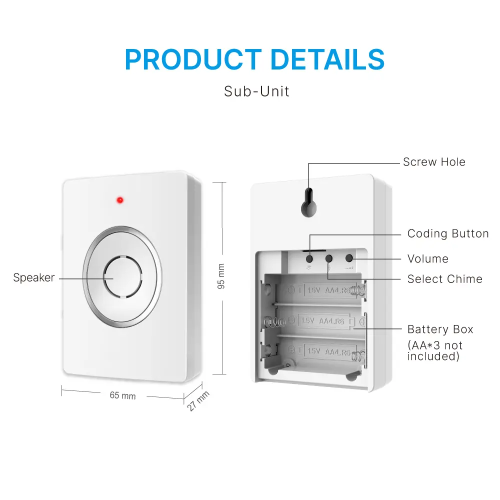 视频门铃，RL-IP12D-NET，图雅智能，2.4GHz WiFi，2K UHD 摄像头，夜视，128GB TF 卡，IP55，室内铃声（接收器）_ 10