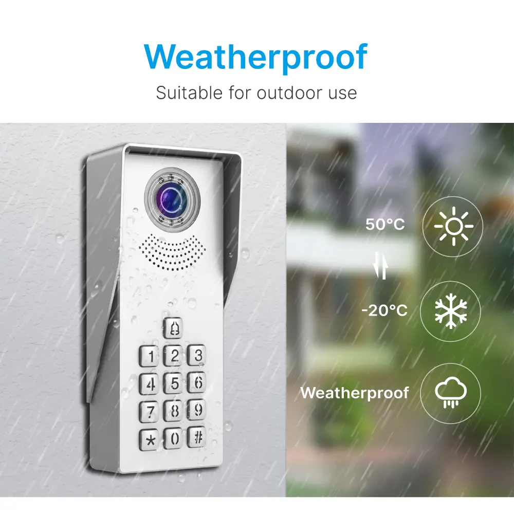 7英寸 WiFi AHD 视频门铃 # RL-B17AD-TY- 夜间摄像机光补偿。- 远程开锁。- 用户密码解锁。- 监视门外。- 使用图雅智能 App _ 05