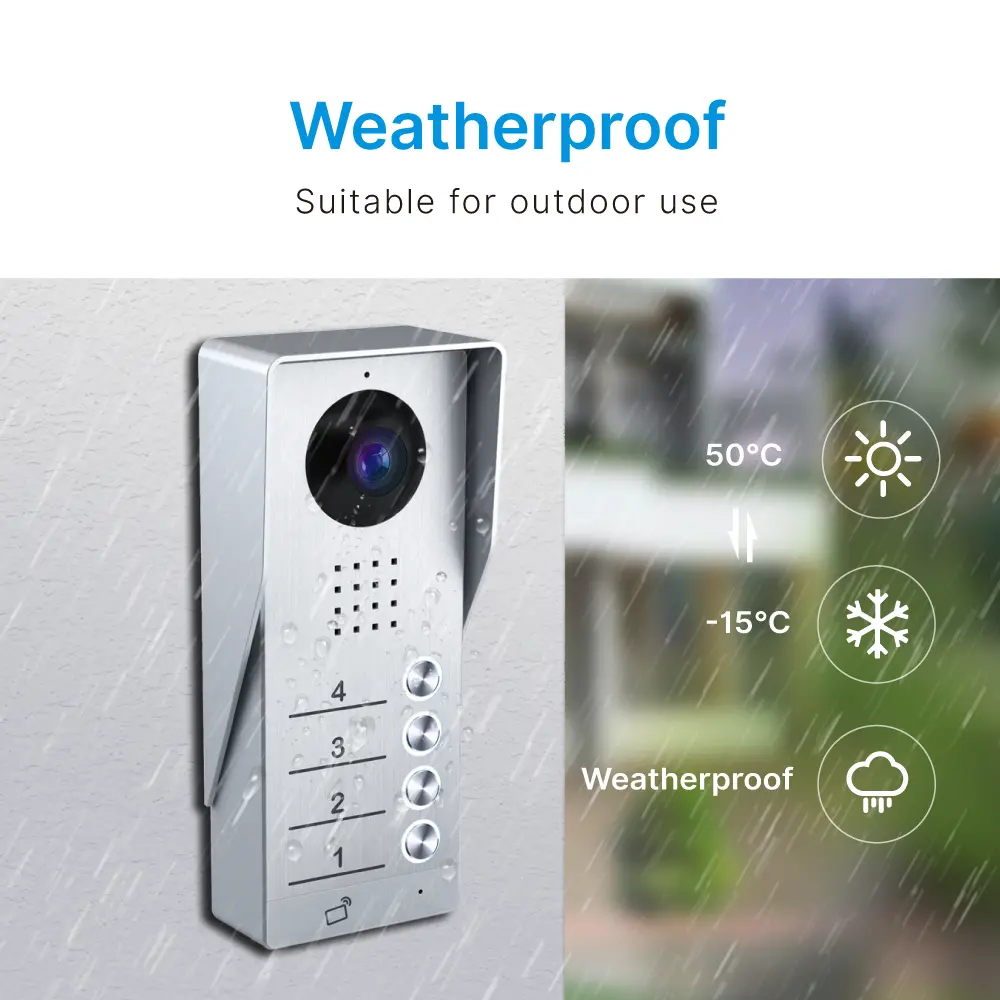 可视门铃,RL-B17AE4-TY 型,支持4户家庭,4根线缆,Tuya WiFi,7"AHD 屏,1024×600,108万像素高清摄像头,免提通话,IC 卡解锁_04