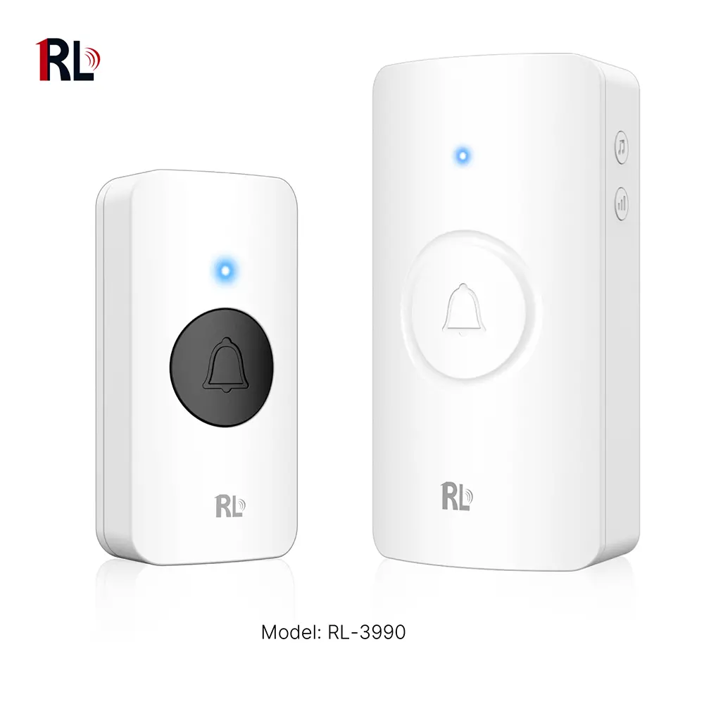 无线门铃，门铃，RL-3990，电池供电，抗干扰，38 种音调/旋律/铃声，433MHz, 150 米_01