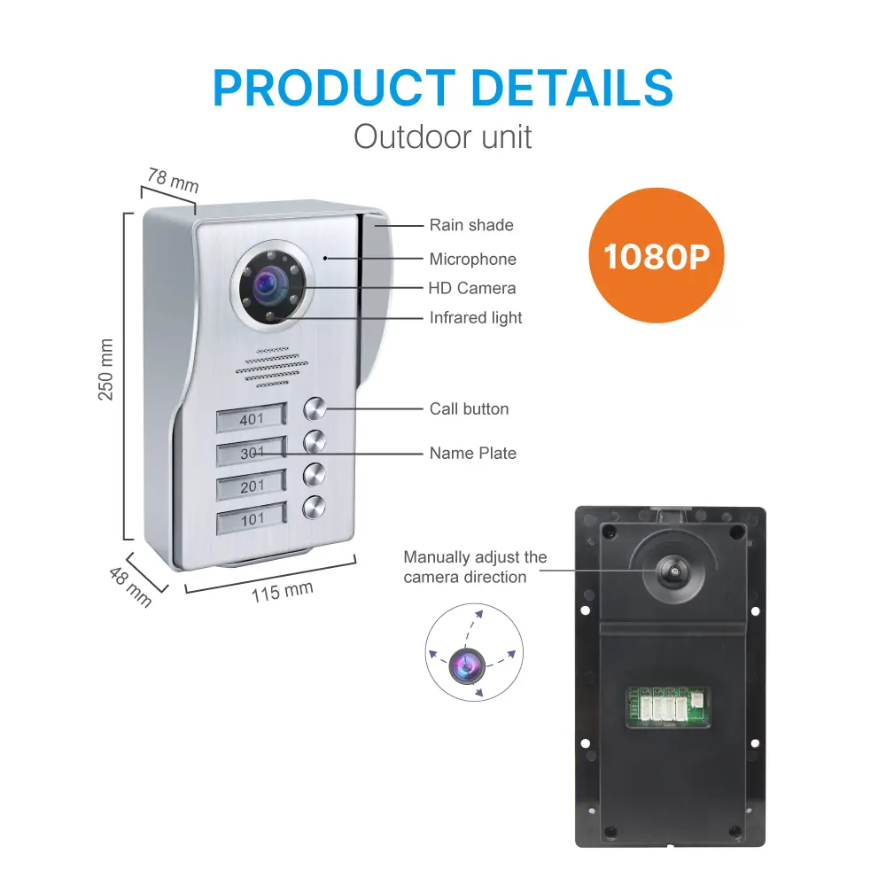 视频门铃，-RL-A17W4-TY，-4-家庭，-4-电线，-图雅-WiFi，-7 ”-AHD-屏幕，-1024-600，-1080-高清摄像头，-免提，-锁定-释放-08