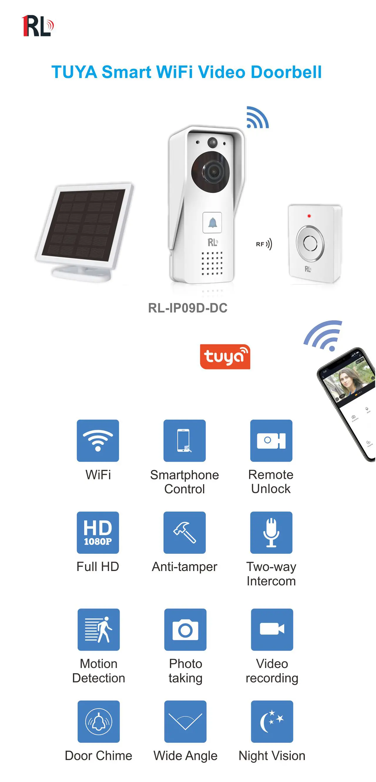 RL-IP09D-DC Tuya WiFi 智能门铃（1）