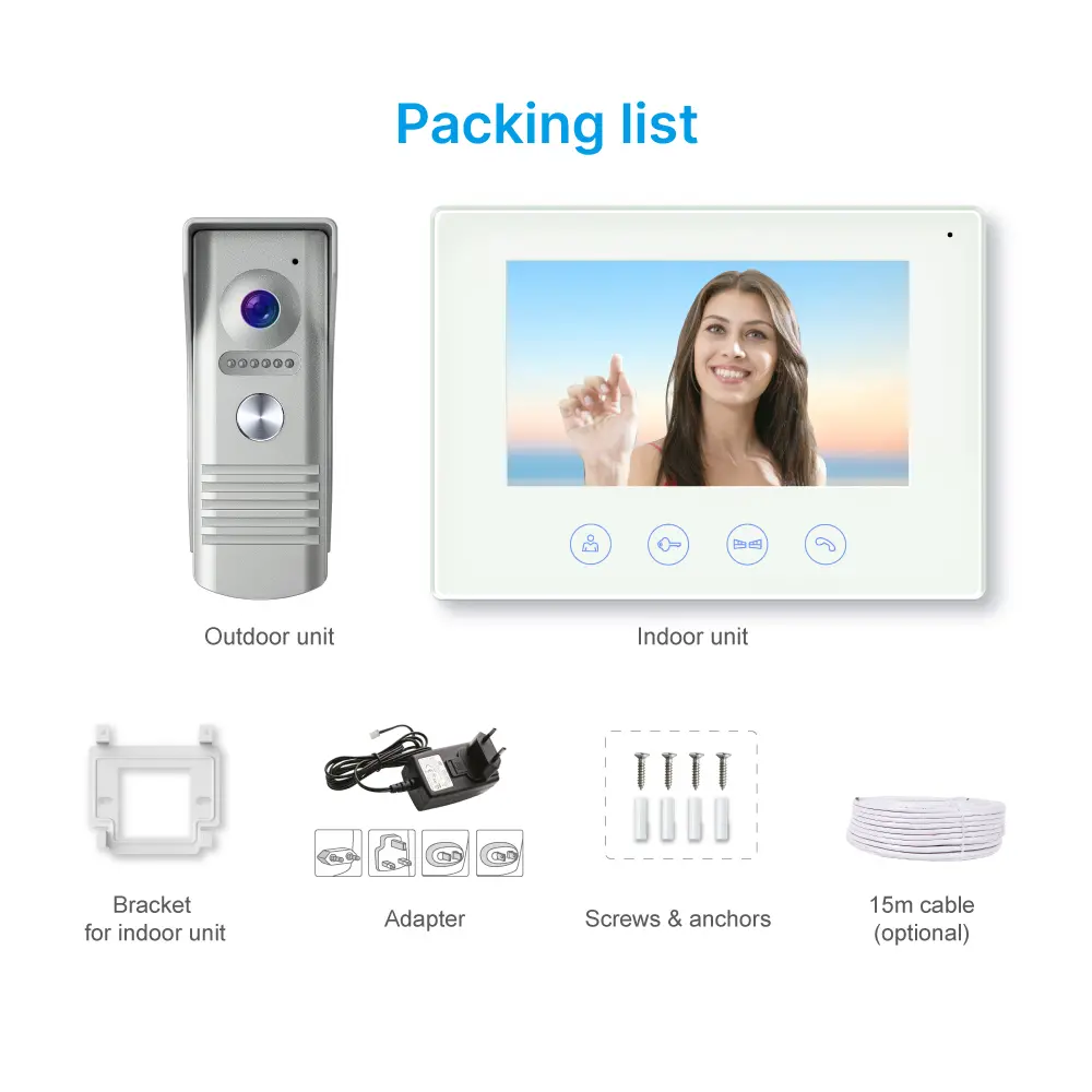 视频门铃，RL-B17F-TY，4线，图雅 WiFi，7英寸 FHD 屏幕，1024*600，1080P 高清摄像头，免提通话，门锁释放 _ 11