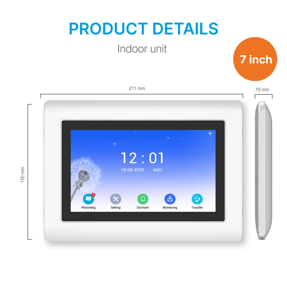 7英寸WIFI AHD可视对讲系统 # RL-T07FID-WIFI-与TuyaSmart APP - 最高200万像素AHD摄像头。 - 配备Max. 128G TF卡-_ 11