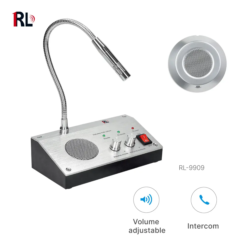 Intercom System, RL-9909, for Bank Counter Windows, Two-Way Communication _ 01