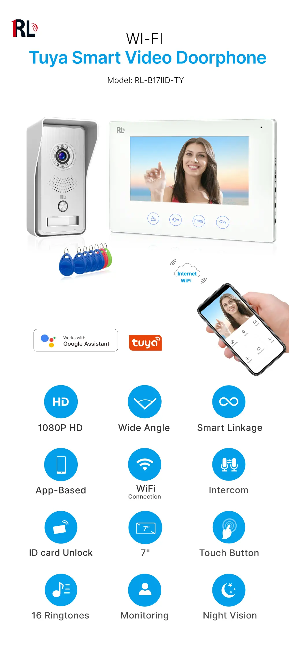 7英寸WIFI AHD可视门铃 # RL-B17IID-TY-使用Tuya智能App-200万像素AHD摄像头。2_01