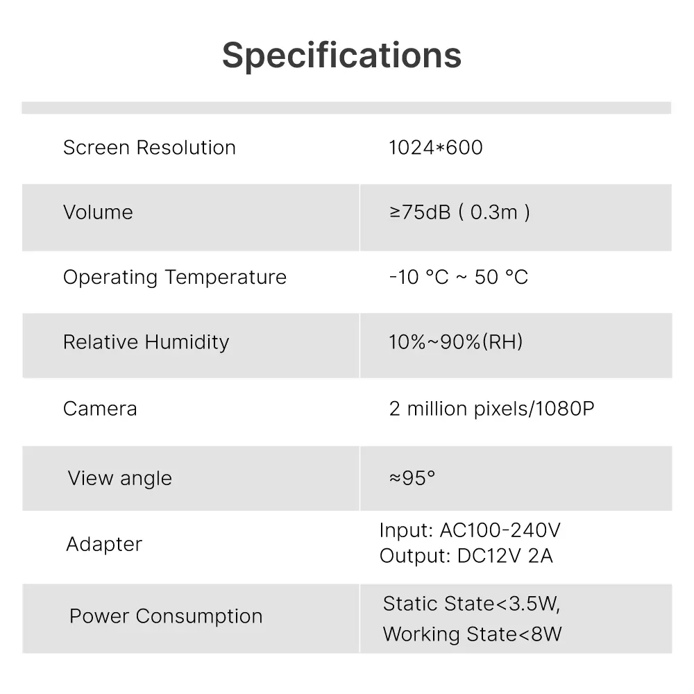 视频门铃，-RL-A17W4-TY，-4-家庭，-4-电线，-图雅-WiFi，-7"-AHD-屏幕，-1024-600，-1080-高清摄像机，-免提，-锁定 - 释放-_ 13