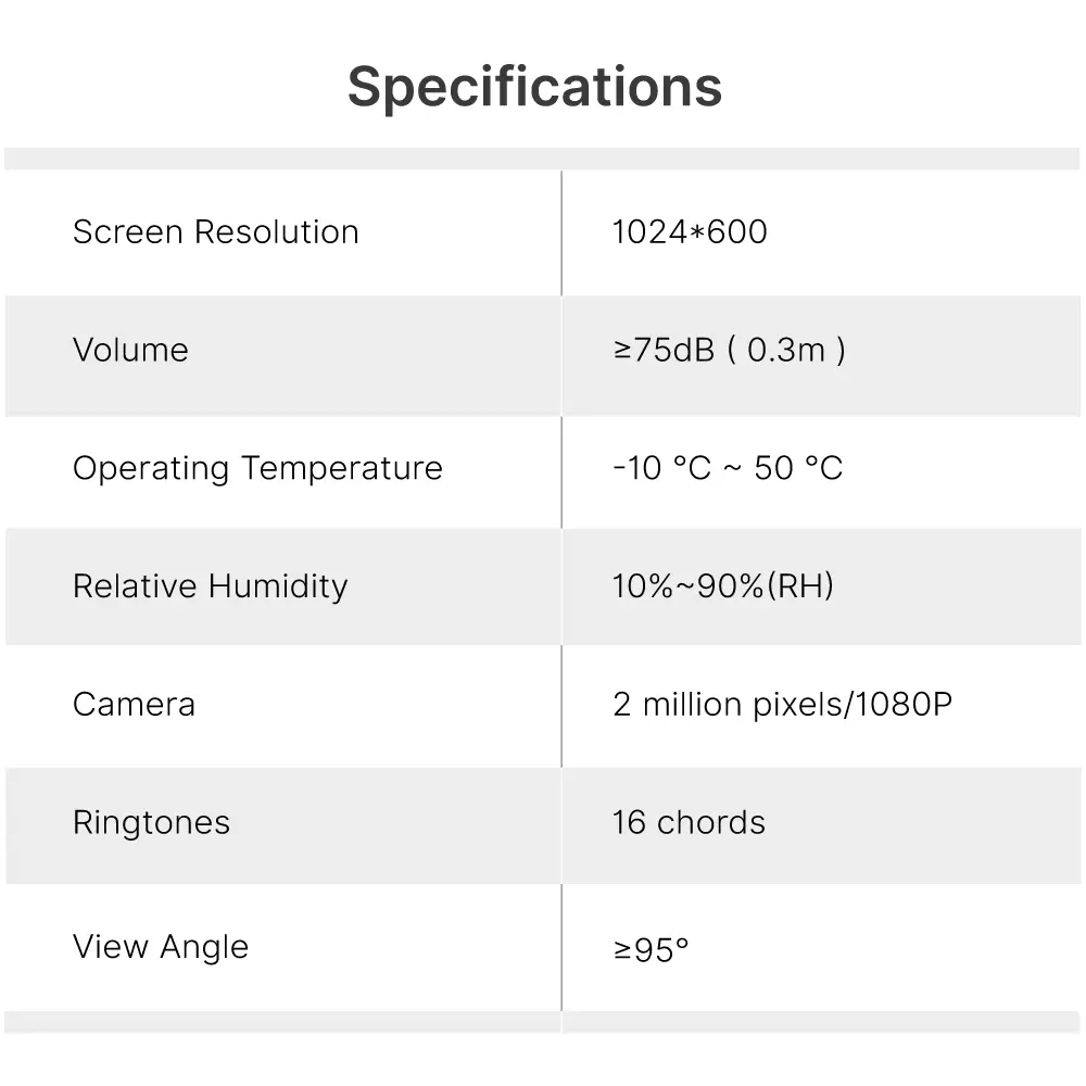 7英寸WIFI AHD可视门铃 # RL-B17IID-TY-使用Tuya智能App-200万像素AHD摄像头。2_14