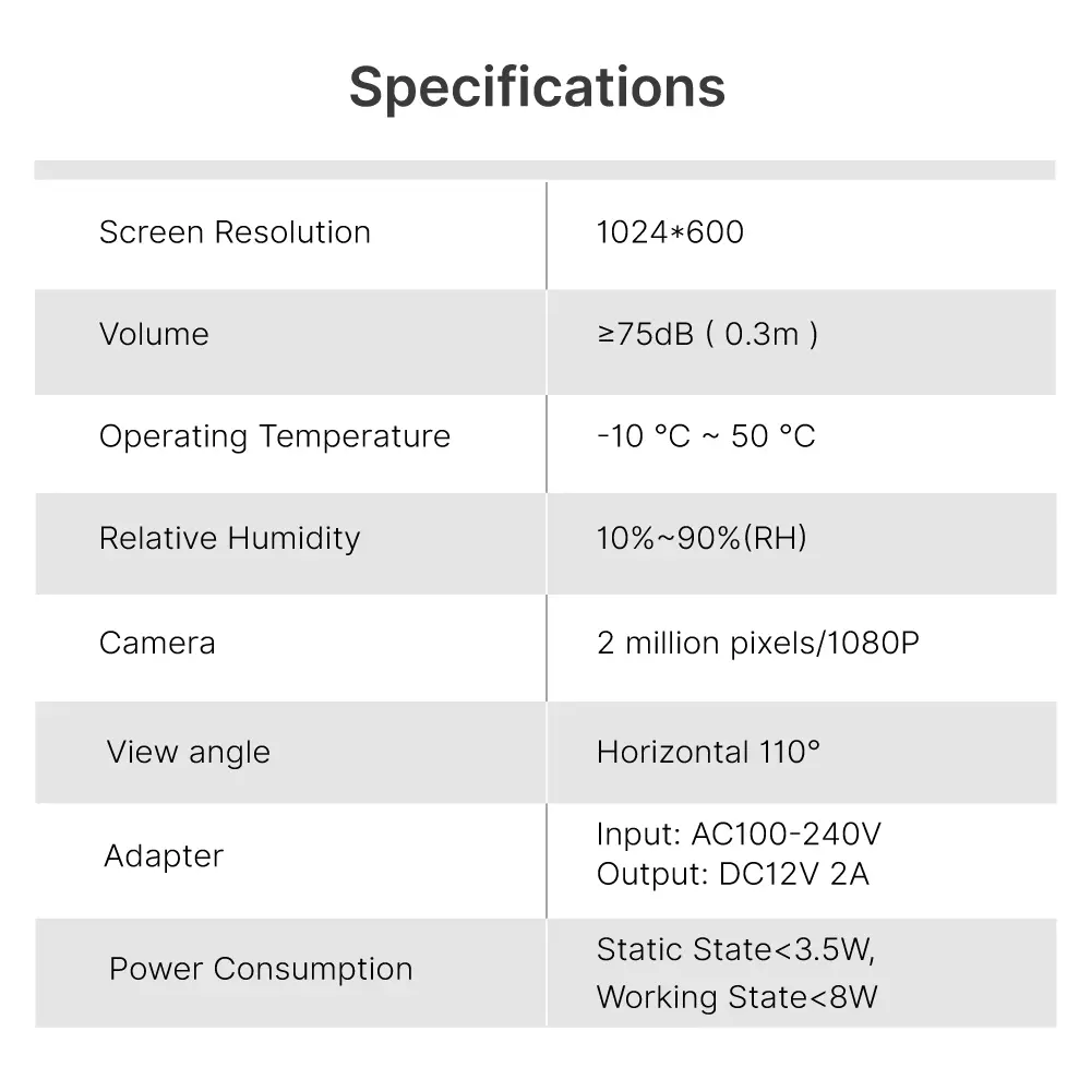 7英寸WIFI AHD可视门铃 #RL-A17U-TY - 通过Tuya Smart APP，可远程监控、对讲和开锁。- 200万像素AHD摄像头。- 提供16种铃声可选。- 支持电控锁和门禁锁连接。_14