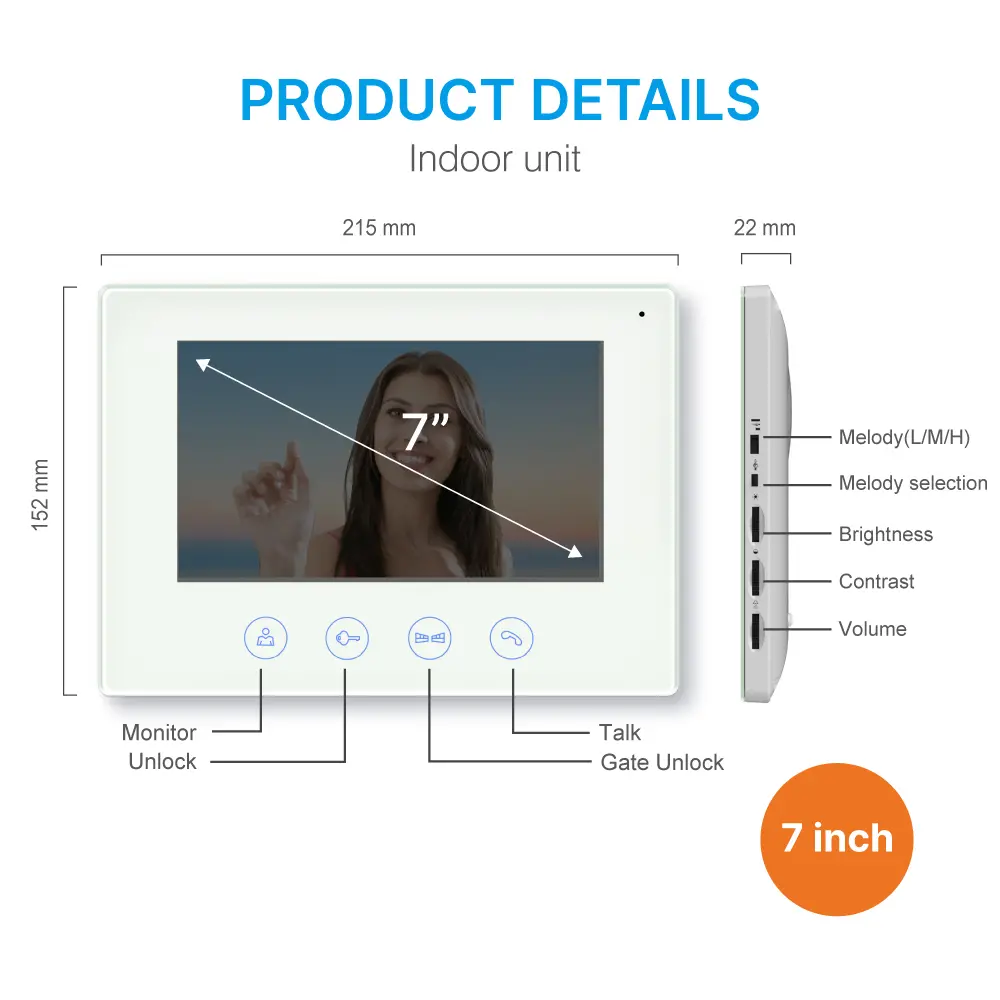 7英寸WIFI AHD可视门铃 # RL-B17IID-TY-使用Tuya智能App-200万像素AHD摄像头。2_07