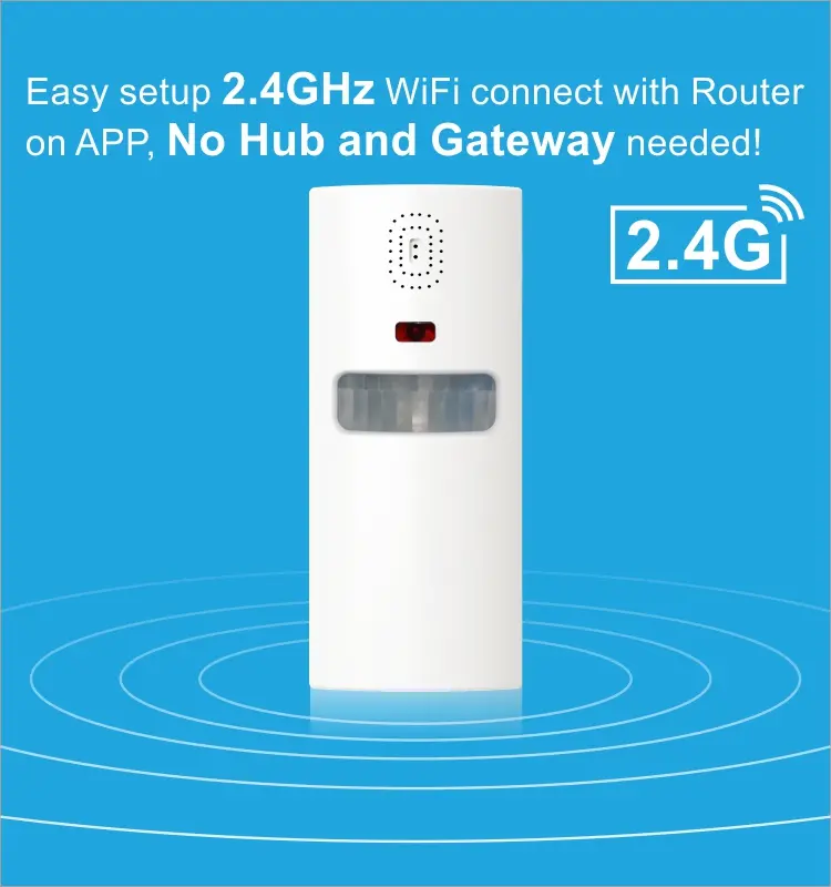 智能家居运动传感器，RL-WP01A，配遥控器，90dB，图雅智能，2.4GHz WiFi，无需网关，支持自动化与推送通知 2