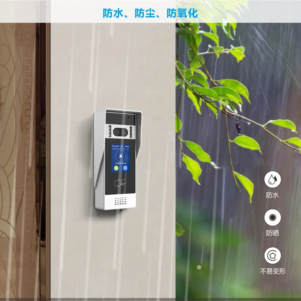 RL-619L028TFC，可视对讲系统，别墅专用对讲，智能门口终端，支持人脸识别、密码开锁及门禁卡开门，配备触摸屏 6