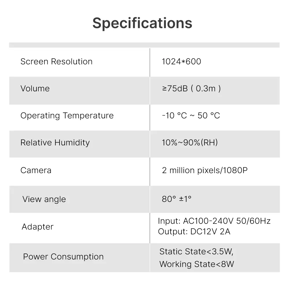 视频门铃，RL-B17F-TY，4线，图雅 WiFi，7英寸 FHD 屏幕，1024*600，1080P 高清摄像头，免提通话，门锁释放 _ 12